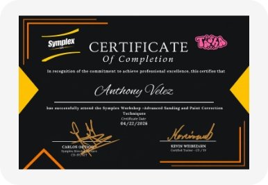 certificado advanced sanding and painting correction techniques